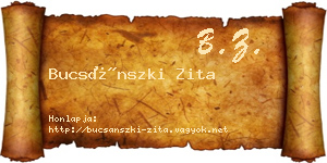 Bucsánszki Zita névjegykártya