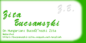 zita bucsanszki business card